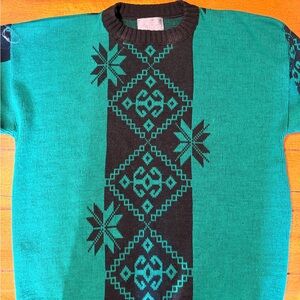 Le Tigre Black and Green Sweater- Vintage